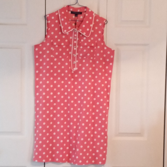 Tommy Hilfiger Coral And White Polka Dot Shirt Dress Size 10 NWT - Picture 3 of 9